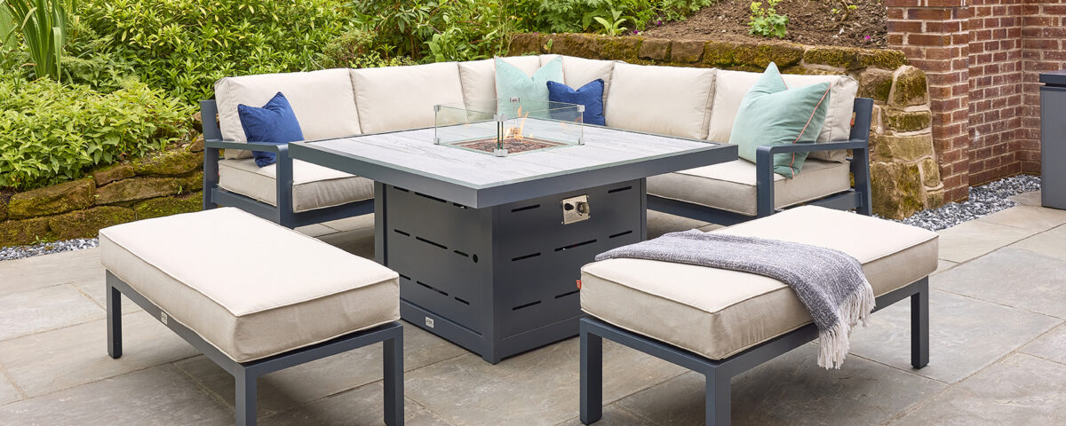 luxury garden furniture in outdoor living space