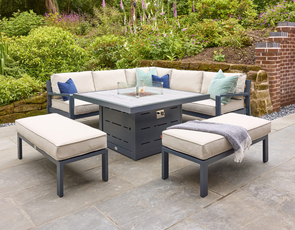 luxury garden furniture in outdoor living space