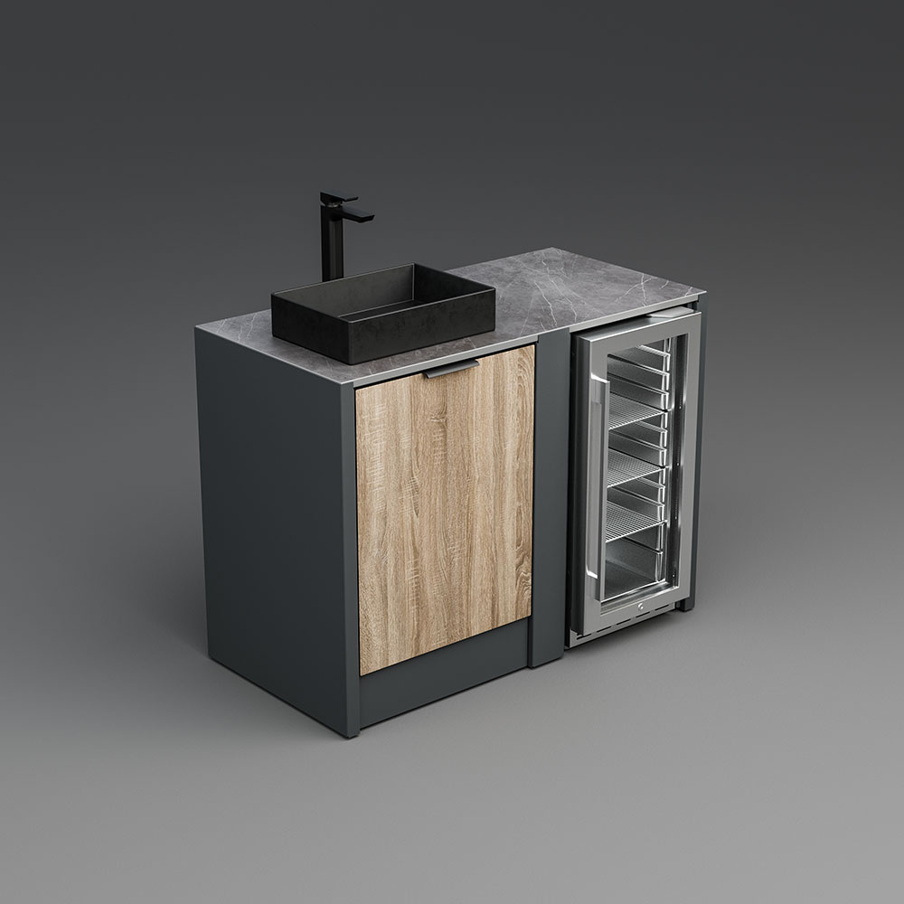 1200 Sink / 90L Cooler Unit With Door